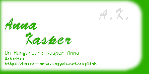 anna kasper business card